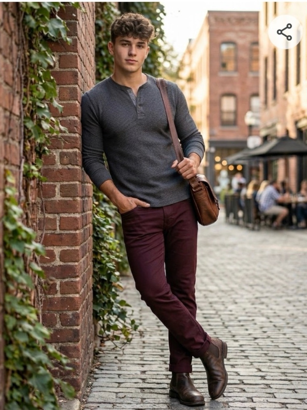 NEW Stone Falcon Slim Fit Chinos | Deep Burgundy | 34x30